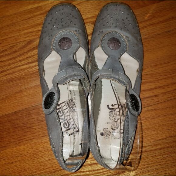 Rieker Antistress gray leather flats - Picture 5 of 7